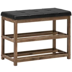 Costway 2-Tier Wooden Shoe Rack Bench W/Padded Seat For Entryway Bedroom -Home Storage Store GUEST 878d9f6f ab66 4acc b60d 5f2865387ac0