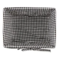 Design Imports Set Of 3 S Antique White Chicken Wire Gingham Check Liner Baskets Black/White