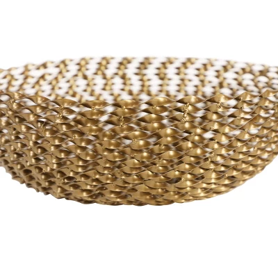 Set Of 3 Round Modern Metal Basket Gold - Olivia & May 4 Set Of 3 Round Modern Metal Basket Gold - Olivia & May - Image 4