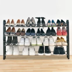 Seville Classics 4 Tier Expandable Stackable 20 Pair Shoe Rack Organizer -Home Storage Store GUEST 899df8a2 5374 4395 a221 913ce66cade1