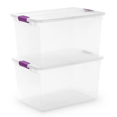 Sterilite 66 Quart Clear Plastic Latching Handle Storage Container Tote 3 Sterilite 66 Quart Clear Plastic Latching Handle Storage Container Tote - Image 3