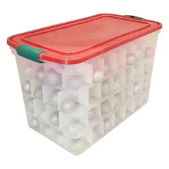 Homz 112 Quart Stackable Durable Plastic Clear Base Holiday Storage Container Tote Box With Latching Carry Handles And Dividers, Clear (2 Pack) -Home Storage Store GUEST 8ab6ae33 02be 411d abb1 aaf3e4f95782