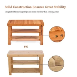 Costway 3 Tier Bamboo Shoe Rack Bench Storage Shelf Organizer Entryway Home Furni -Home Storage Store GUEST 8bf5ea6b 9ff5 47a1 ab2b 2bdf69aace2d