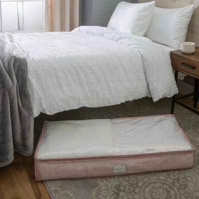 Simplify 40 X 18 X 6 2pk Under Bed Storage Bags Blush 3 Simplify 40 X 18 X 6 2pk Under Bed Storage Bags Blush - Image 3