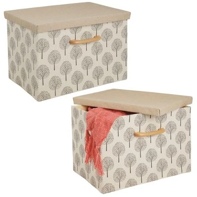 MDesign Soft Textured Fabric Home Storage Organizer Box, 2 Pack 10 MDesign Soft Textured Fabric Home Storage Organizer Box, 2 Pack - Image 10