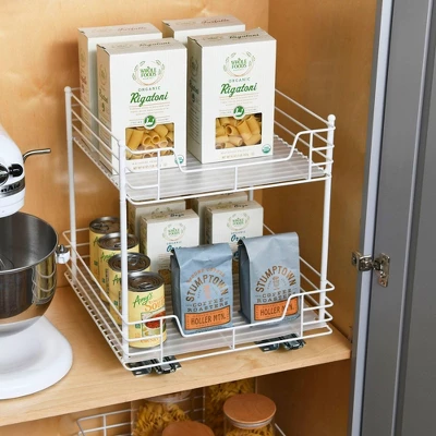 Household Essentials 15" 2-Tier Pantry Organizer White 1 Household Essentials 15" 2-Tier Pantry Organizer White