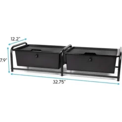 J&V TEXTILES Metal Frame Underbed Storage With Lids, Requires At Least 8”H Clearance From Floor To Bed Frame, Black, 2-Drawer -Home Storage Store GUEST 95f2fa38 2bf6 45e5 8305 0ffd64b93253
