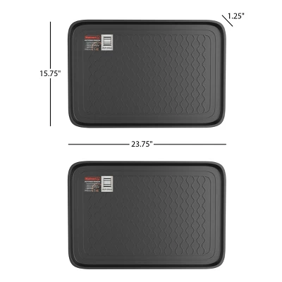 All Weather Boot Tray - Medium Water Resistant Plastic Utility Shoe Mat For Indoor And Outdoor Use In All Seasons By Stalwart (Set Of Two, Dark Grey) 1 All Weather Boot Tray - Medium Water Resistant Plastic Utility Shoe Mat For Indoor And Outdoor Use In All Seasons By Stalwart (Set Of Two, Dark Grey)