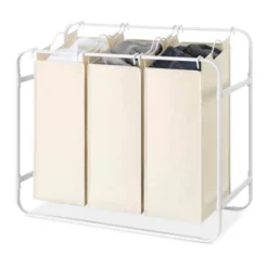Whitmor Retro Triple Laundry Sorter White -Home Storage Store GUEST 9850ceb4 c431 457b 9c00 69b3c971dc6e