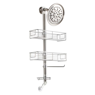 Forma Shower Caddy Station - IDESIGN Vertical Brushed - IDESIGN 1 Forma Shower Caddy Station - IDESIGN Vertical Brushed - IDESIGN