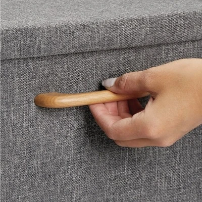 MDesign Soft Textured Fabric Home Storage Organizer Box, 2 Pack 6 MDesign Soft Textured Fabric Home Storage Organizer Box, 2 Pack - Image 6