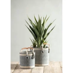 Shiraleah Home, Blue Set Of Two Sierra Planter Baskets
