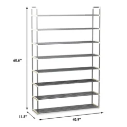 Hastings Home 8-Tier Shoe Storage Rack - Room For 48 Pairs Of Shoes, 60.6" X 11.8" X 40.9" -Home Storage Store GUEST 9e79ab5d e40e 47dc bd8e b6b9ffc60e76