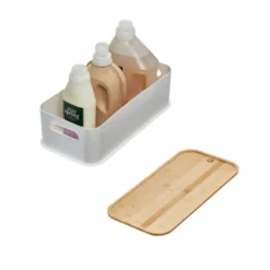 Large Handled Bin With Bamboo Lid Coconut - IDESIGN -Home Storage Store GUEST 9eed0919 60a5 4097 8ddc fe9de675ad03