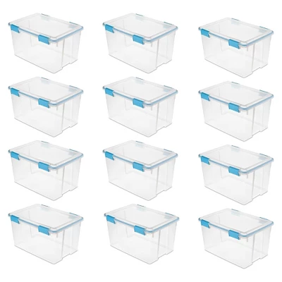 Sterilite 54 Quart Clear Plastic Stackable Storage Container Box Bin With Air Tight Gasket Seal Latching Lid Long Term Organizing Solution 7 Sterilite 54 Quart Clear Plastic Stackable Storage Container Box Bin With Air Tight Gasket Seal Latching Lid Long Term Organizing Solution - Image 7