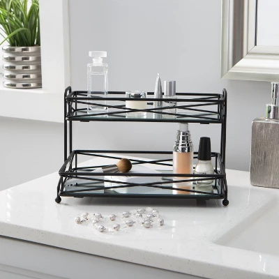 Two Tier Large Vanity Tower Matte Black - Home Details 2 Two Tier Large Vanity Tower Matte Black - Home Details - Image 2