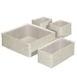 Sorbus Woven Paper Rope Baskets - 4 Piece Set -Home Storage Store GUEST a5903971 1664 402c 9863 404a378e46c5