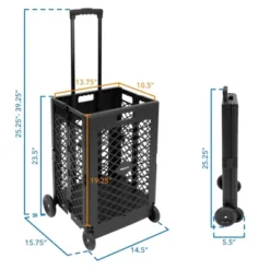 Mount-It! Heavy-Lifting Rolling Mesh Utility Cart | 55 Lbs. Weight Capacity | Black | Perfect For Use At Home, Office, Business, Travel & Shopping -Home Storage Store GUEST a7cb50f3 6914 4580 8956 1c2ea7504d52