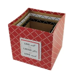 Home Decor 7.75" Red White & Black Nesting Boxes Decorative Storage - Decorative Container Sets -Home Storage Store GUEST a898ab1d 20ba 42d1 9448 3dbcd93f4bfb