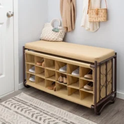 Organize It All Shoe Rack With Bench -Home Storage Store GUEST aa3a7c5b 8f57 4192 a1c7 2096cde99efc
