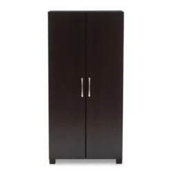 Marine Wenge Finished 2 Door Wood Entryway Shoe Storage Cabinet Brown - Baxton Studio -Home Storage Store GUEST ac8c2d45 b68d 4d78 b261 753920d15000