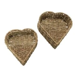 Household Essentials Set Of 2 Nesting Heart Baskets Seagrass -Home Storage Store GUEST af7e280b c196 4d98 9a3d 9b3f6f3380c1