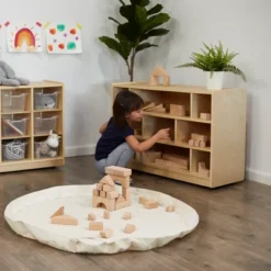 ECR4Kids Mobile Block Storage Cart, 38in, Classroom Furniture, Natural -Home Storage Store GUEST b661f421 fe50 4299 a043 140f9445715a