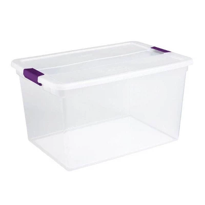Sterilite 66 Quart Clear Plastic Latching Handle Storage Container Tote 7 Sterilite 66 Quart Clear Plastic Latching Handle Storage Container Tote - Image 7