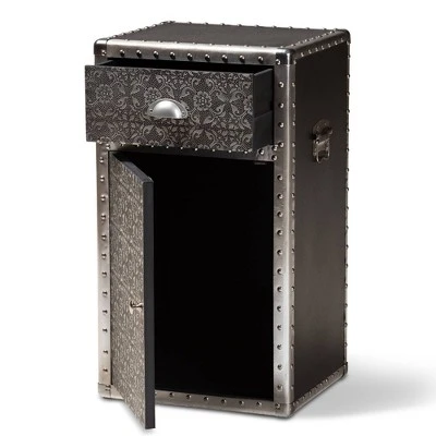 Cosette Metal Floral Accent Cabinet Silver - Baxton Studio 8 Cosette Metal Floral Accent Cabinet Silver - Baxton Studio - Image 8