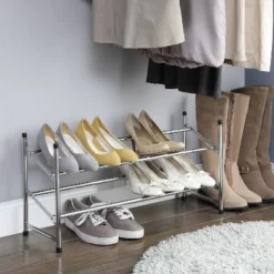 Organize It All Expandable 2 Tier Shoe Rack Chrome -Home Storage Store GUEST bc8c4919 1191 4c36 9950 10f4bc4c95a9