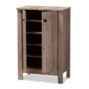 Derek Wood 2 Door Shoe Cabinet-Oak - Baxton Studio