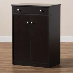 Dariell Modern And Contemporary Finished Shoe Cabinet Dark Brown - Baxton Studio -Home Storage Store GUEST bd3ceaa8 cab0 4413 890f 60b6349ab60e