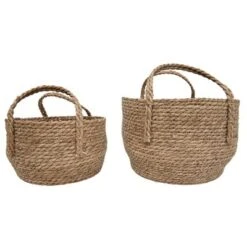 Set Of 2 Natural Woven Natural Seagrass Basket - Foreside Home & Garden -Home Storage Store GUEST be1cd2ad f0e6 4a82 a7b0 f37277fbfec2