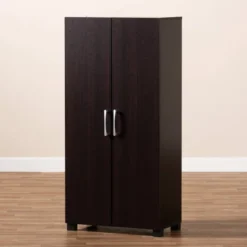 Marine Wenge Finished 2 Door Wood Entryway Shoe Storage Cabinet Brown - Baxton Studio -Home Storage Store GUEST bed35cb9 c5e8 4160 a548 6c3a0daab2a0