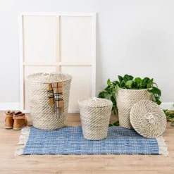 Honey-Can-Do Set Of 3 Nesting Seagrass Snake Charmer's Baskets Natural 9 Honey-Can-Do Set Of 3 Nesting Seagrass Snake Charmer's Baskets Natural -Home Storage Store GUEST bf650721 4cec 45dc a55b 96bd4cebf063
