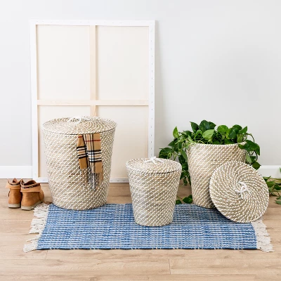 Honey-Can-Do Set Of 3 Nesting Seagrass Snake Charmer's Baskets Natural 5 Honey-Can-Do Set Of 3 Nesting Seagrass Snake Charmer's Baskets Natural - Image 5