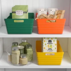 ECR4Kids Bendi-Bins With Handles, Flexible Plastic Storage, 13in X 10in, 6-Piece -Home Storage Store GUEST bff7124f b69e 49fd 9ba2 a4d25ca76764