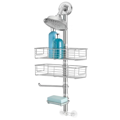 Forma Shower Caddy Station - IDESIGN Vertical Brushed - IDESIGN 2 Forma Shower Caddy Station - IDESIGN Vertical Brushed - IDESIGN - Image 2