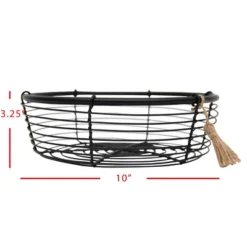 Black Metal & Jute Fruit Basket - Foreside Home & Garden -Home Storage Store GUEST c1d2d80f ae93 4b59 ae64 b5e84f72efcf
