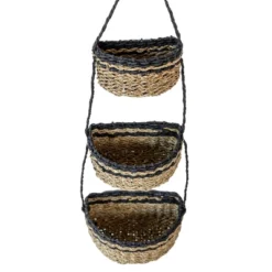3-Tiered Hanging Basket Black Seagrass & Rope By Foreside Home & Garden -Home Storage Store GUEST c2f505b8 0ad5 4096 b024 eb3dd55d5e19