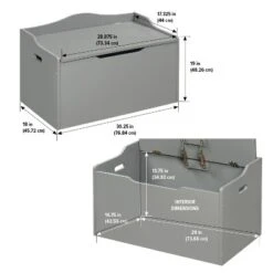 Bench Top Toy Box - Gray -Home Storage Store GUEST c475505c 08b1 49a7 b76c e5daa55cfbe0