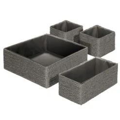 Sorbus Woven Paper Rope Baskets - 4 Piece Set -Home Storage Store GUEST c4f05043 93cc 41d8 bc5d ea4824485a88