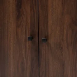 Rossin Walnut Finished 2 Door Wood Entryway Shoe Storage Cabinet Brown - Baxton Studio -Home Storage Store GUEST c7557a19 8348 4936 a185 ccf56b049f33