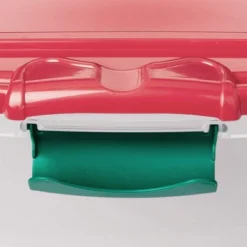 Homz 64 Quart Holiday Seasonal Decor Decoration Organizer Plastic Storage Bin Container With Red Tight Latching Lid And Green Handles, 6 Pack -Home Storage Store GUEST c9172457 6882 4dc1 9897 3ead1dd8cd87