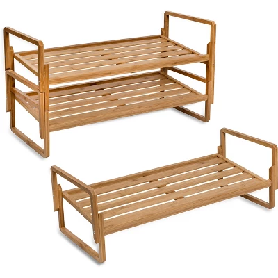 Honey-Can-Do 3 Tier Nest Bamboo Shoe Rack 5 Honey-Can-Do 3 Tier Nest Bamboo Shoe Rack - Image 5