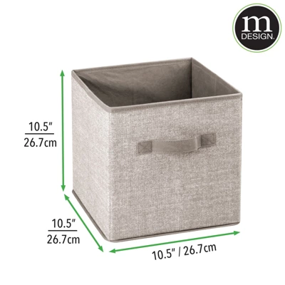 MDesign Fabric Closet Organizer Cube Bin - Textured Print, Small 8 MDesign Fabric Closet Organizer Cube Bin - Textured Print, Small - Image 8