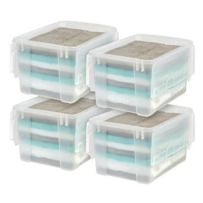 IRIS 4pk 50qt Plastic Storage Totes With Wing Lid 1 IRIS 4pk 50qt Plastic Storage Totes With Wing Lid