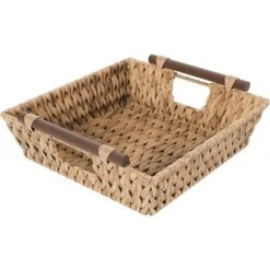 American Atelier Water Hyacinth Wicker Basket With Handles Square Woven Wicker Storage Baskets, Built-in Carry Handles Laundry Storage Or Pantry Bin -Home Storage Store GUEST cf7b4138 987e 4159 890d cd2accb153dd