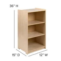 Flash Furniture Wooden 3 Section School Classroom Storage Cabinet For Commercial Or Home Use - Safe, Kid Friendly Design - 36"H (Natural) -Home Storage Store GUEST d05012fd 0a7b 43dc af46 61baf6ebaf99