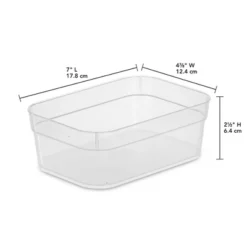 Sterilite Medium Storage Tray Containers With Sturdy Banded Rim And Textured Bottom For Desktop And Drawer Household Organization, Clear, 24 Pack -Home Storage Store GUEST d4305d67 be9c 4cef b013 651058486f8d